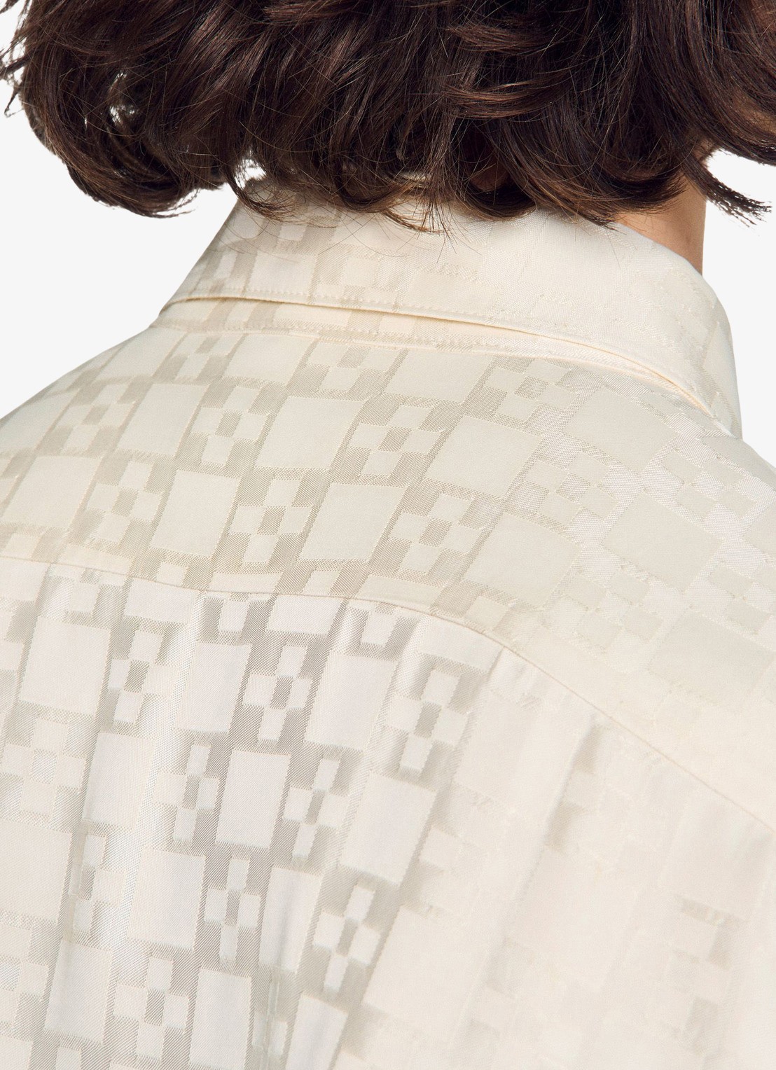 Sandro Loose fit blouse met ruitdessin - detail 3 wit