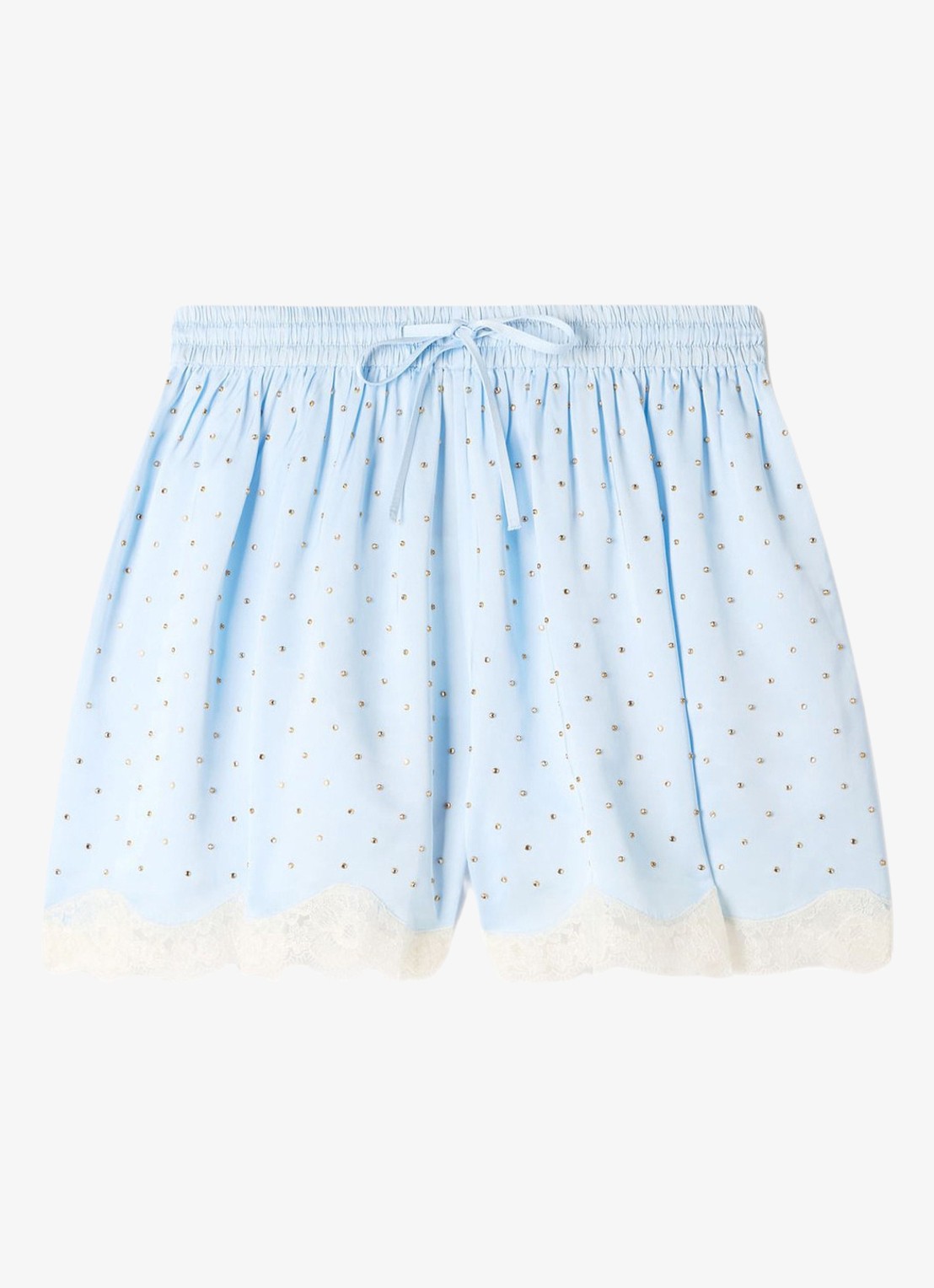 Sandro Loose fit high waist korte broek met strass - voorkant 5 sky blue / lichtblauw