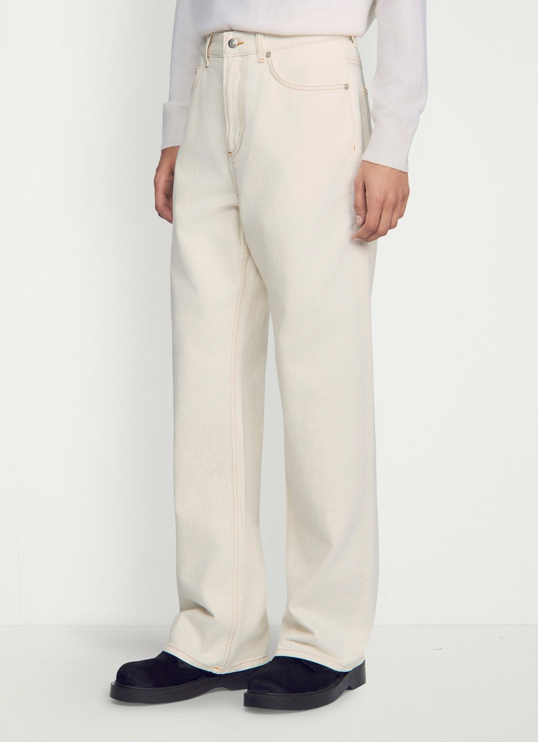Sandro Loose fit jeans met gekleurde wassing - detail 5 ivoor
