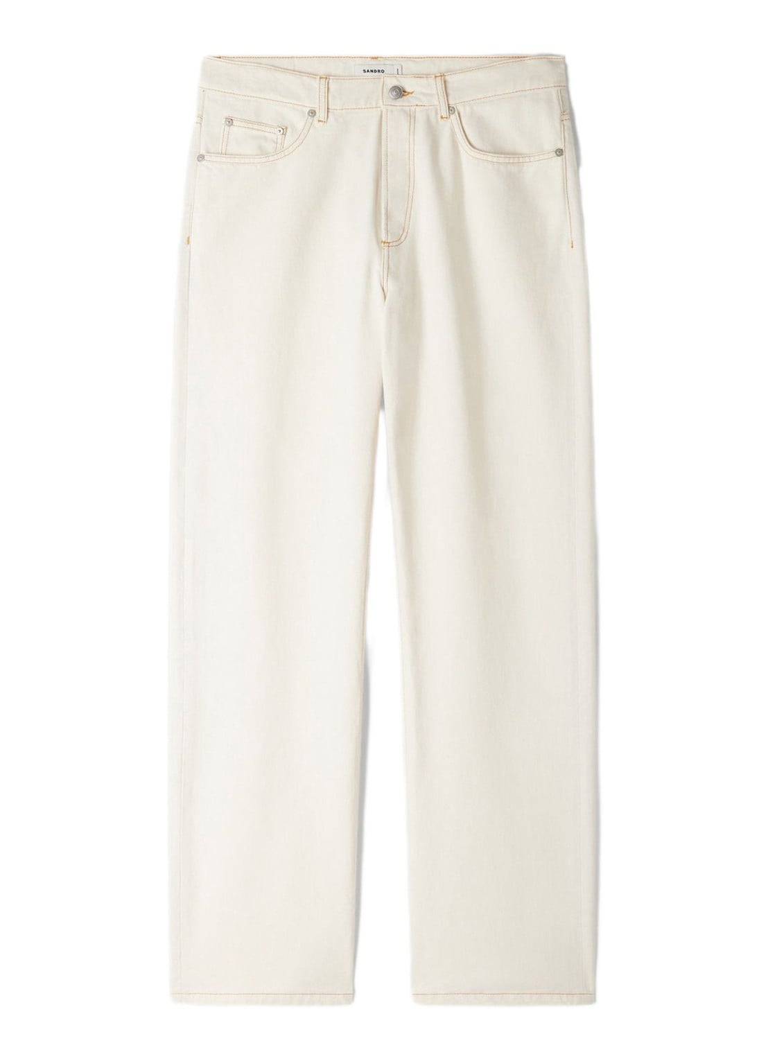 Sandro Loose fit jeans met gekleurde wassing - voorkant ivoor