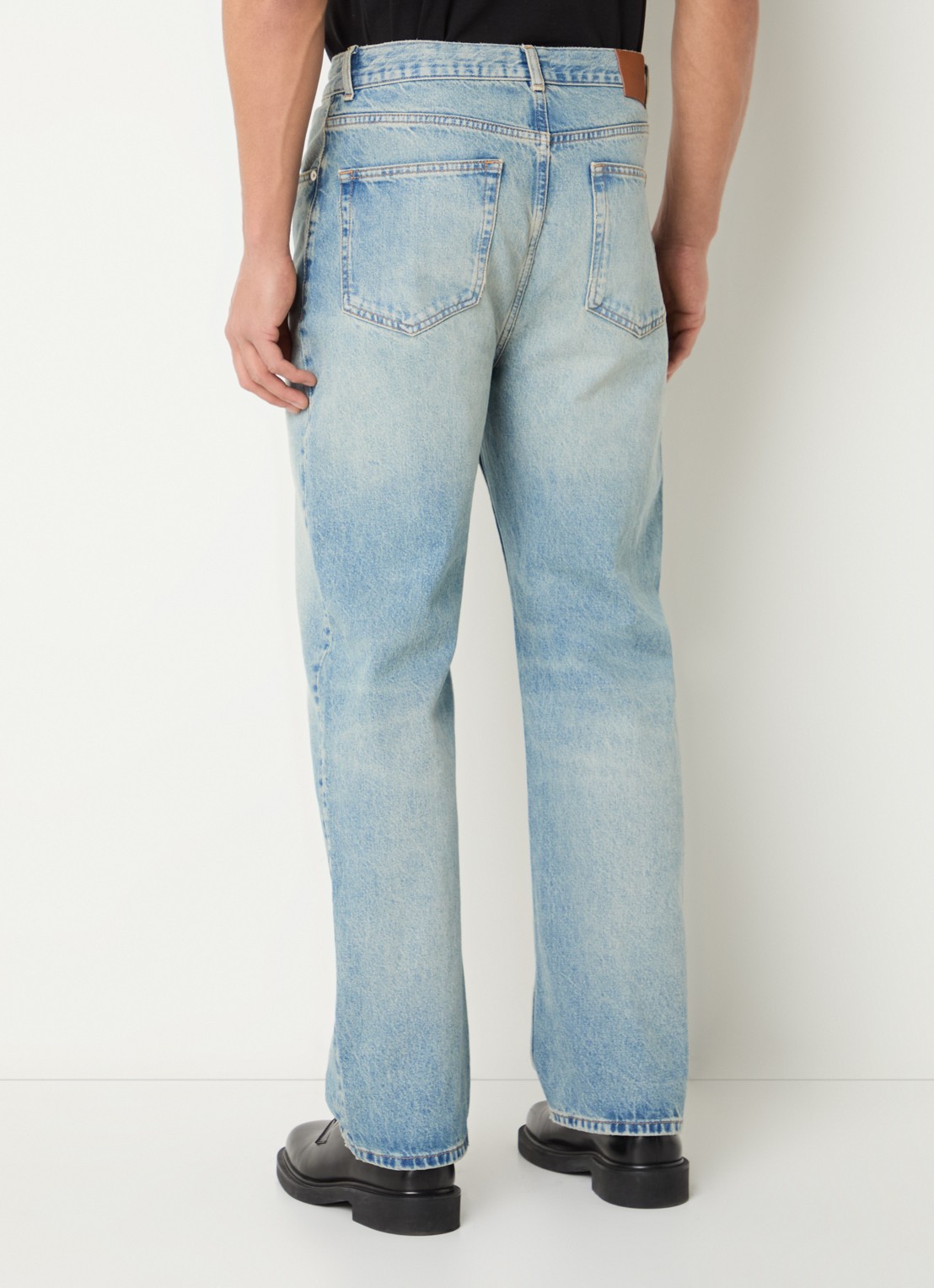Sandro Loose fit jeans met lichte wassing - achterkant indigo