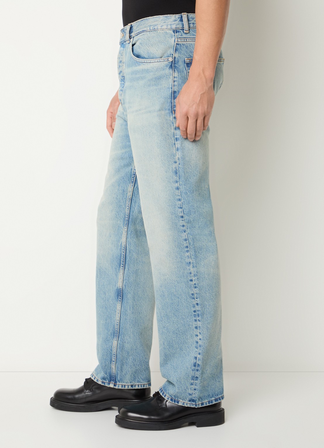 Sandro Loose fit jeans met lichte wassing - detail 5 indigo