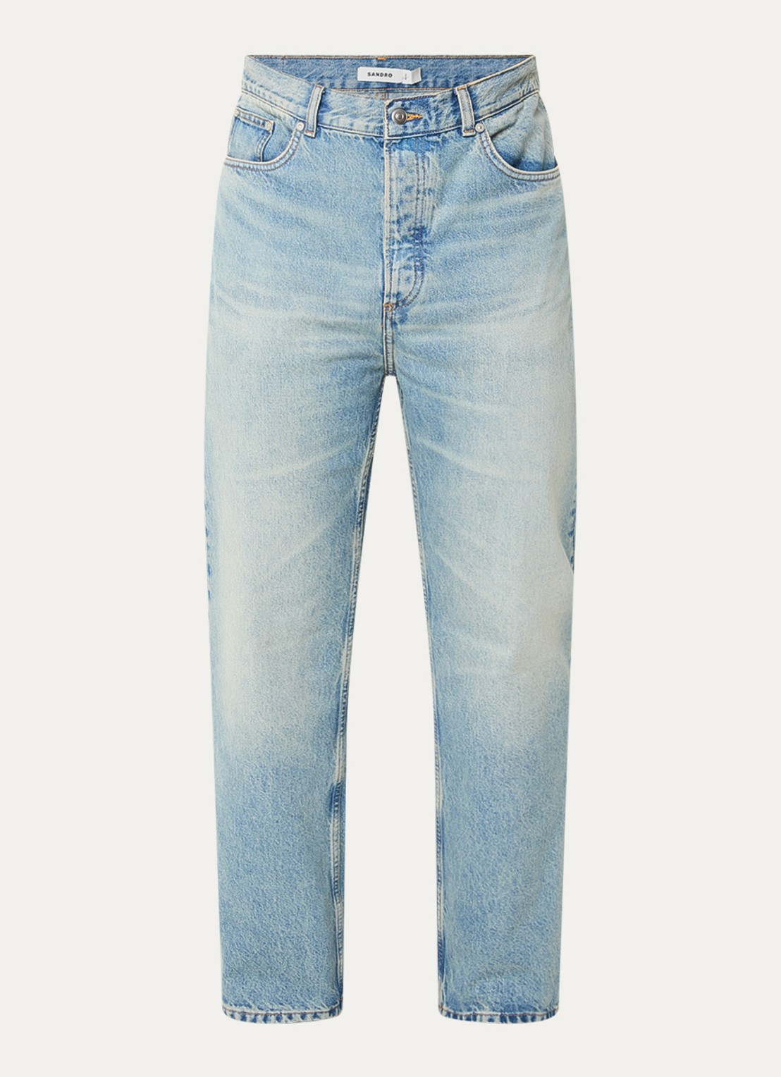Sandro Loose fit jeans met lichte wassing - voorkant 2 indigo