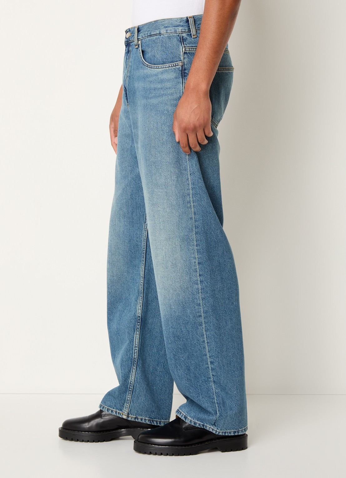 Sandro Loose fit jeans met medium wassing - detail 3 blauw