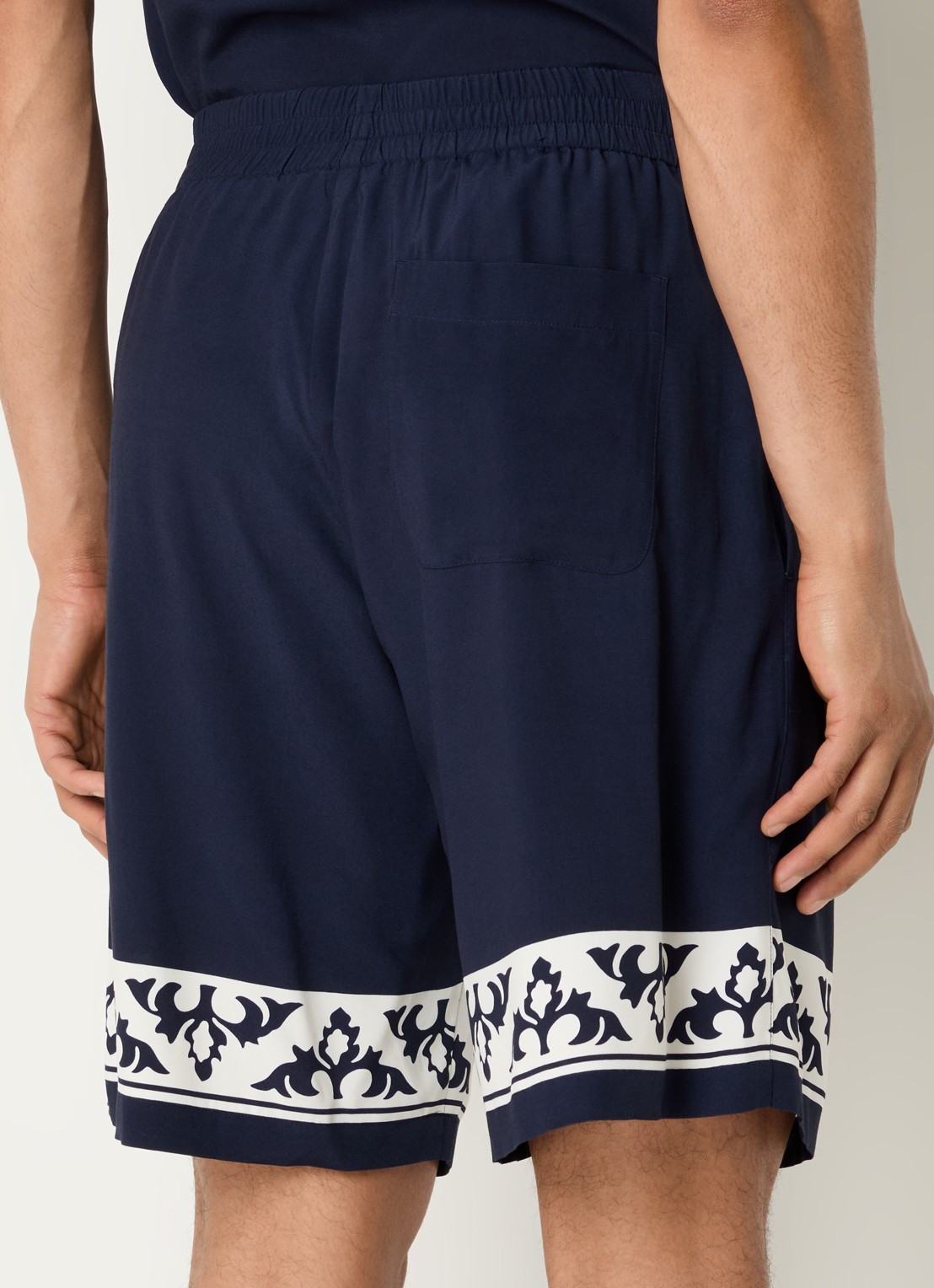 Sandro Loose fit korte broek met print - achterkant 4 donkerblauw