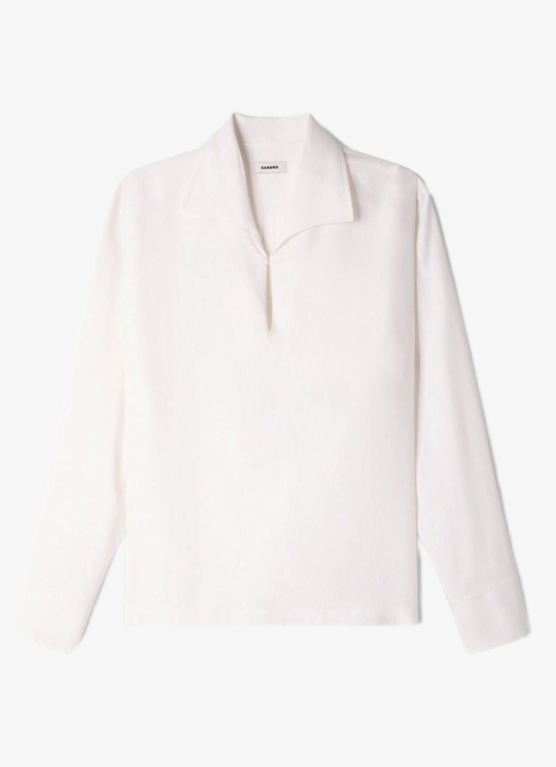 Sandro Loose fit overhemd met knoopsluiting - voorkant 5 white / wit