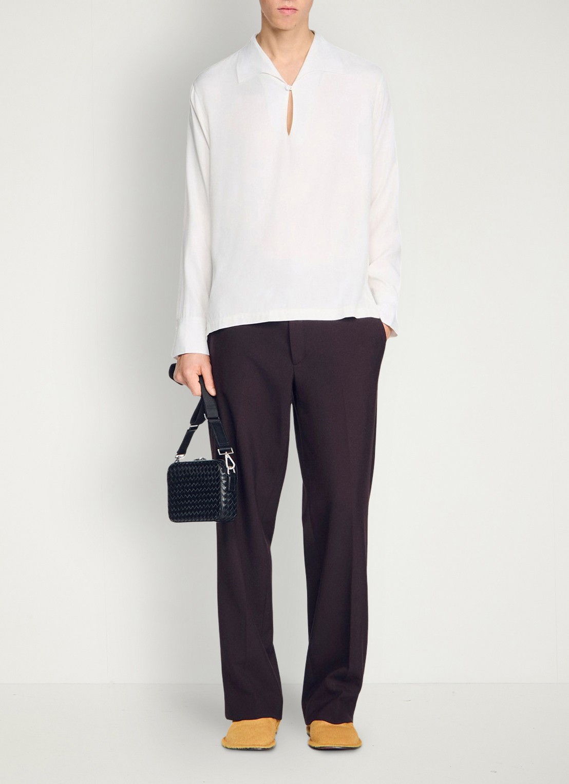 Sandro Loose fit overhemd met knoopsluiting - voorkant 6 white / wit