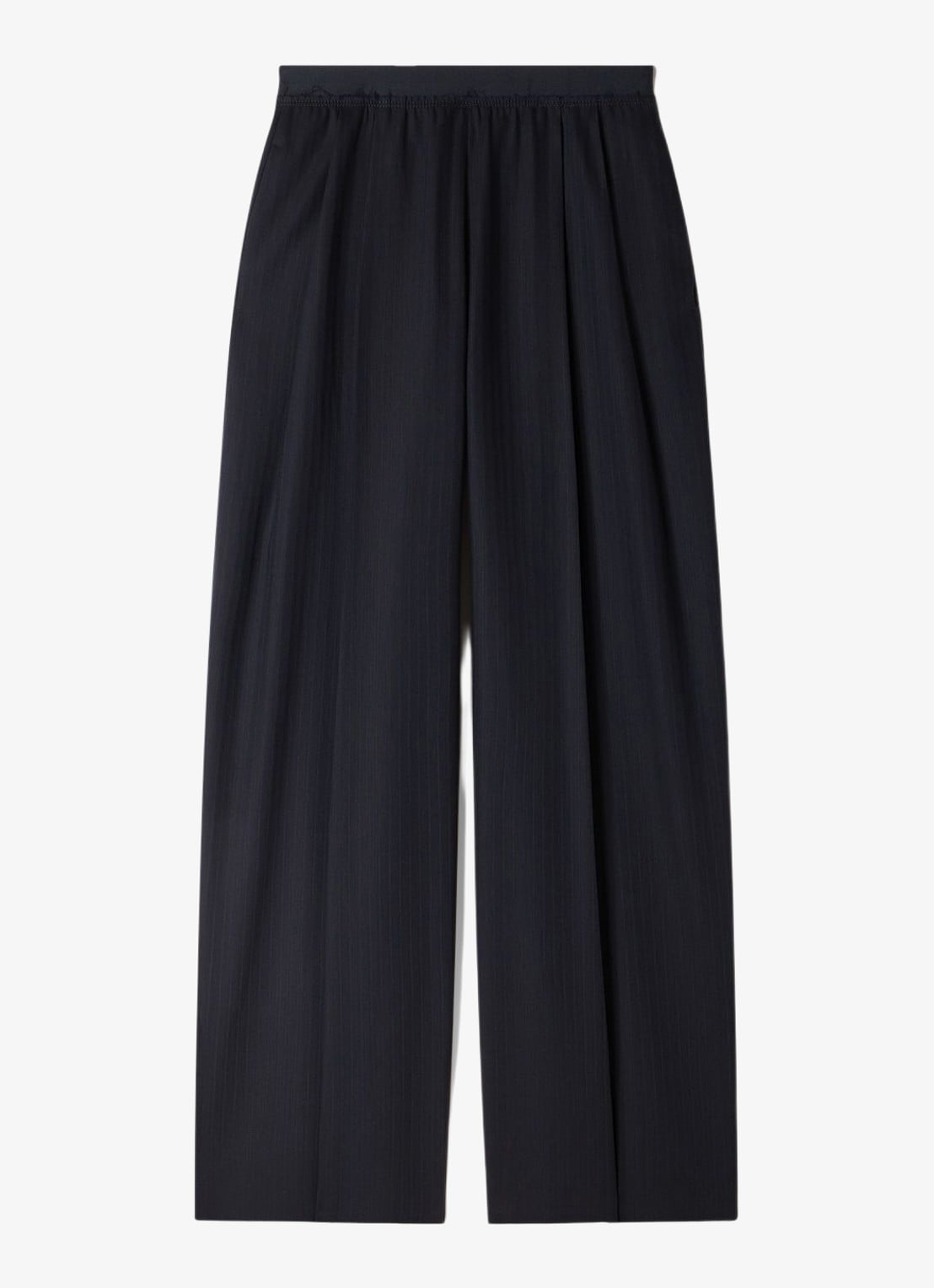 Sandro Loose fit pantalon met steekzakken en krijtstreep - voorkant blauw