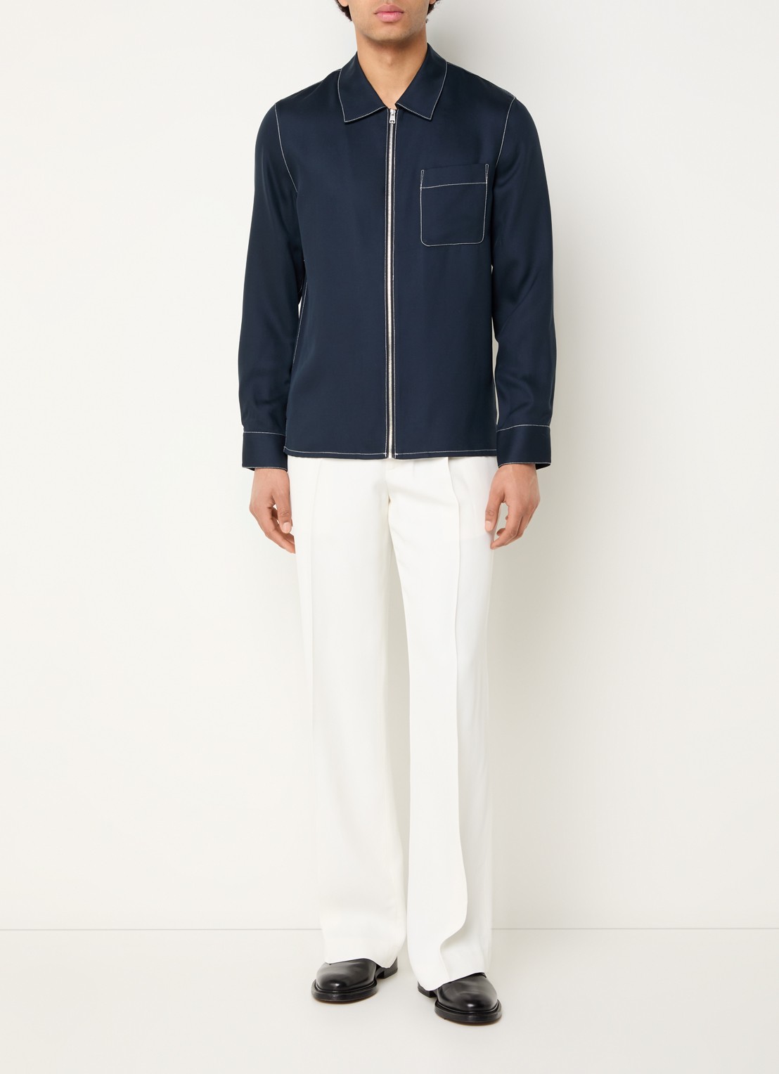 Sandro Loose fit pantalon met steekzakken - voorkant 3 wit