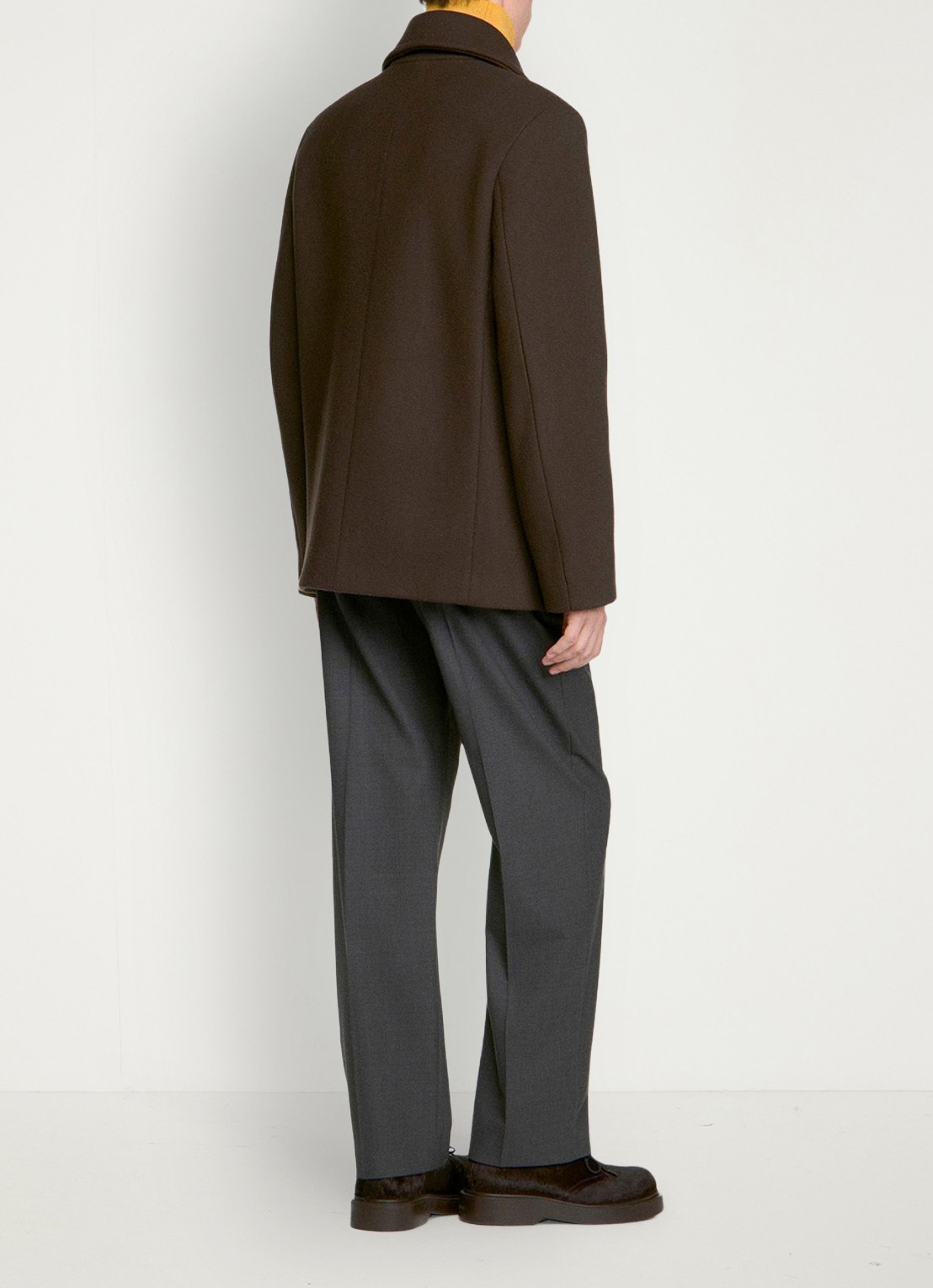 Sandro Mantel in wolblend - achterkant 6 taupe