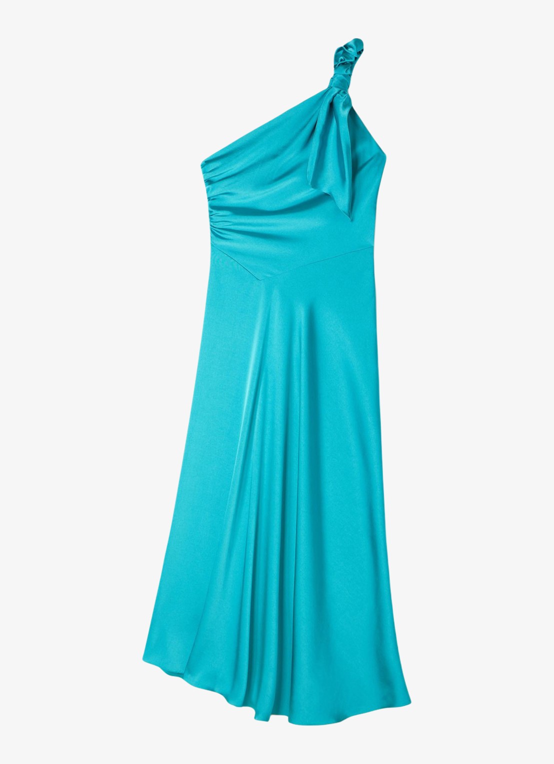 Sandro Maxi jurk met asymmetrische hals - voorkant 6 groen