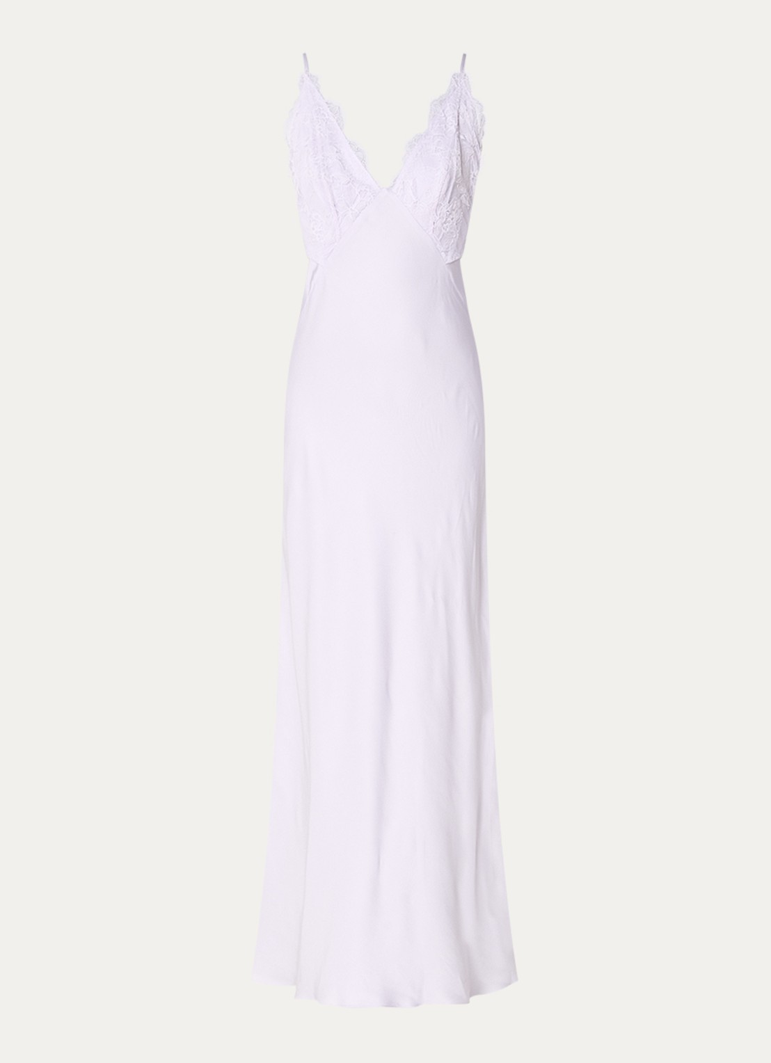 Sandro Maxi jurk met details van kant en glanzende finish - voorkant 2 lila