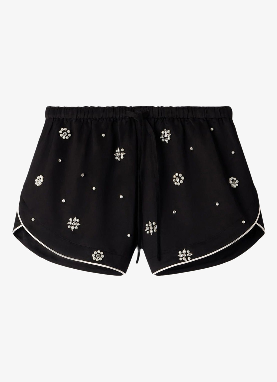 Sandro Mid waist korte broek met stras - voorkant zwart