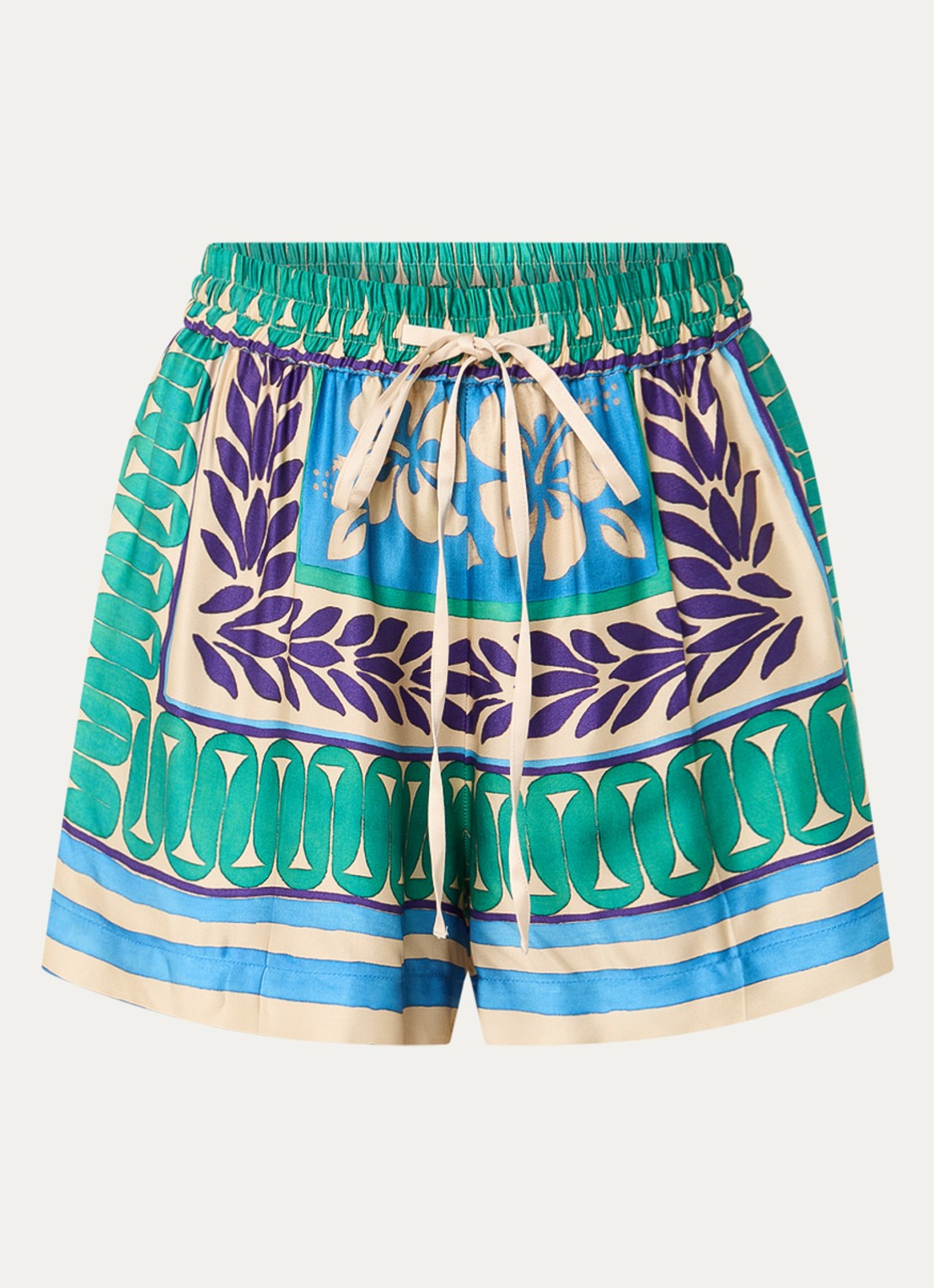Sandro Mid waist loose fit korte broek met grafische print - voorkant 2 groen