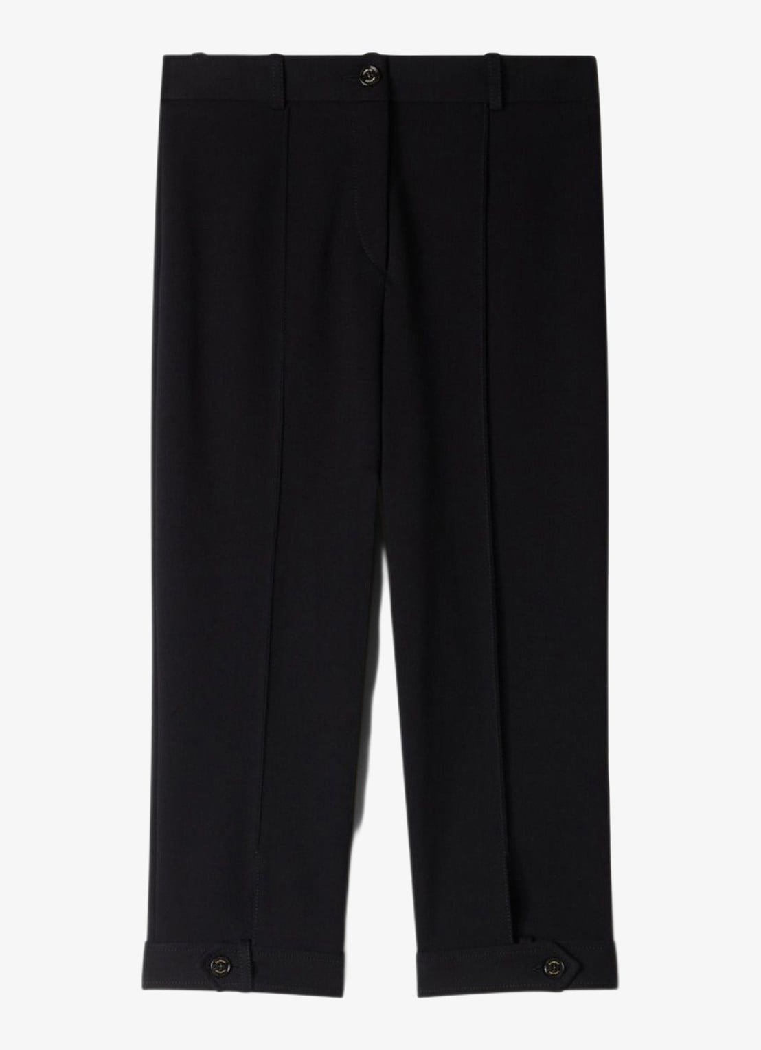 Sandro Mid waist straight fit capri broek - voorkant zwart
