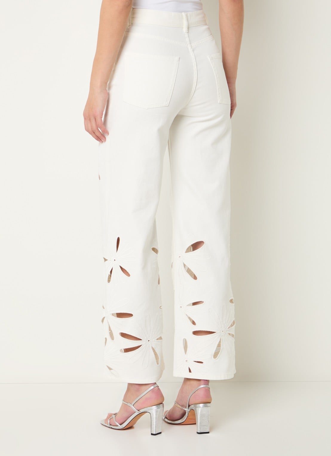 Sandro Mid waist straight leg jeans met gekleurde wassing - achterkant 5 wit
