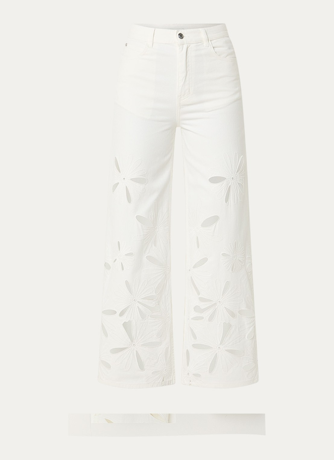 Sandro Mid waist straight leg jeans met gekleurde wassing - voorkant wit