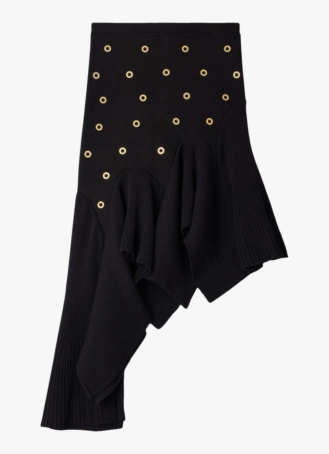 Sandro Midi asymmetrische rok met applicatie - voorkant zwart