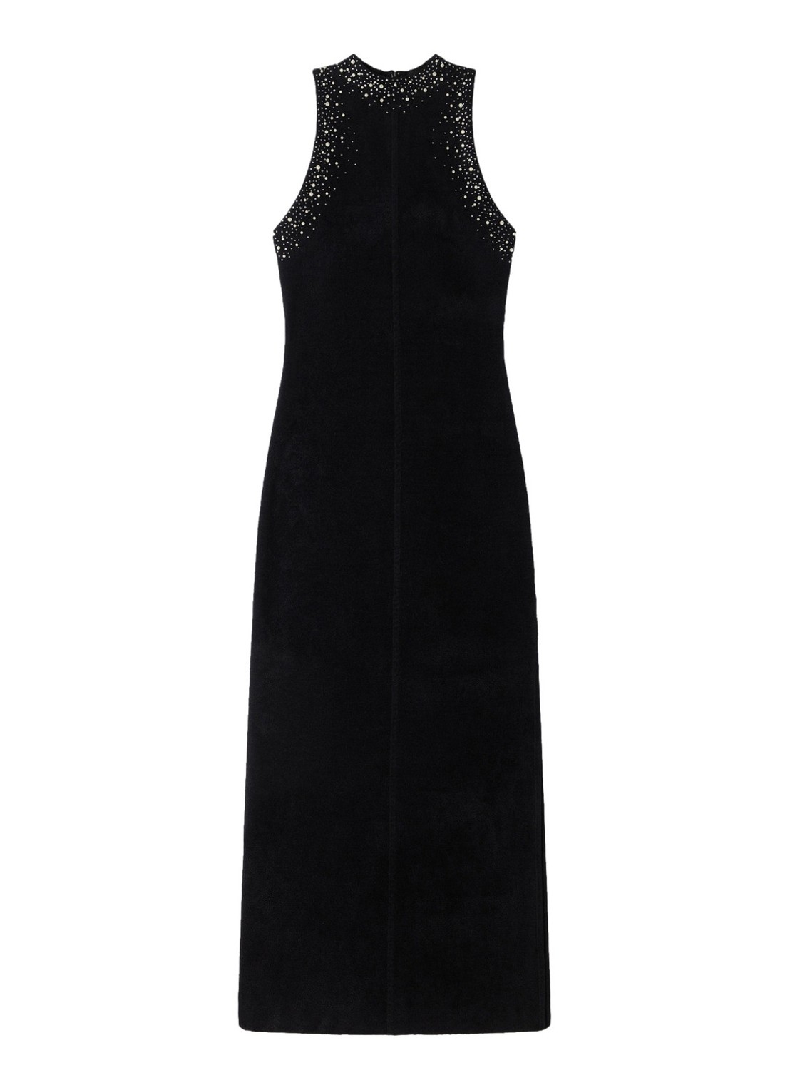 Sandro Midi jurk met strass - voorkant zwart