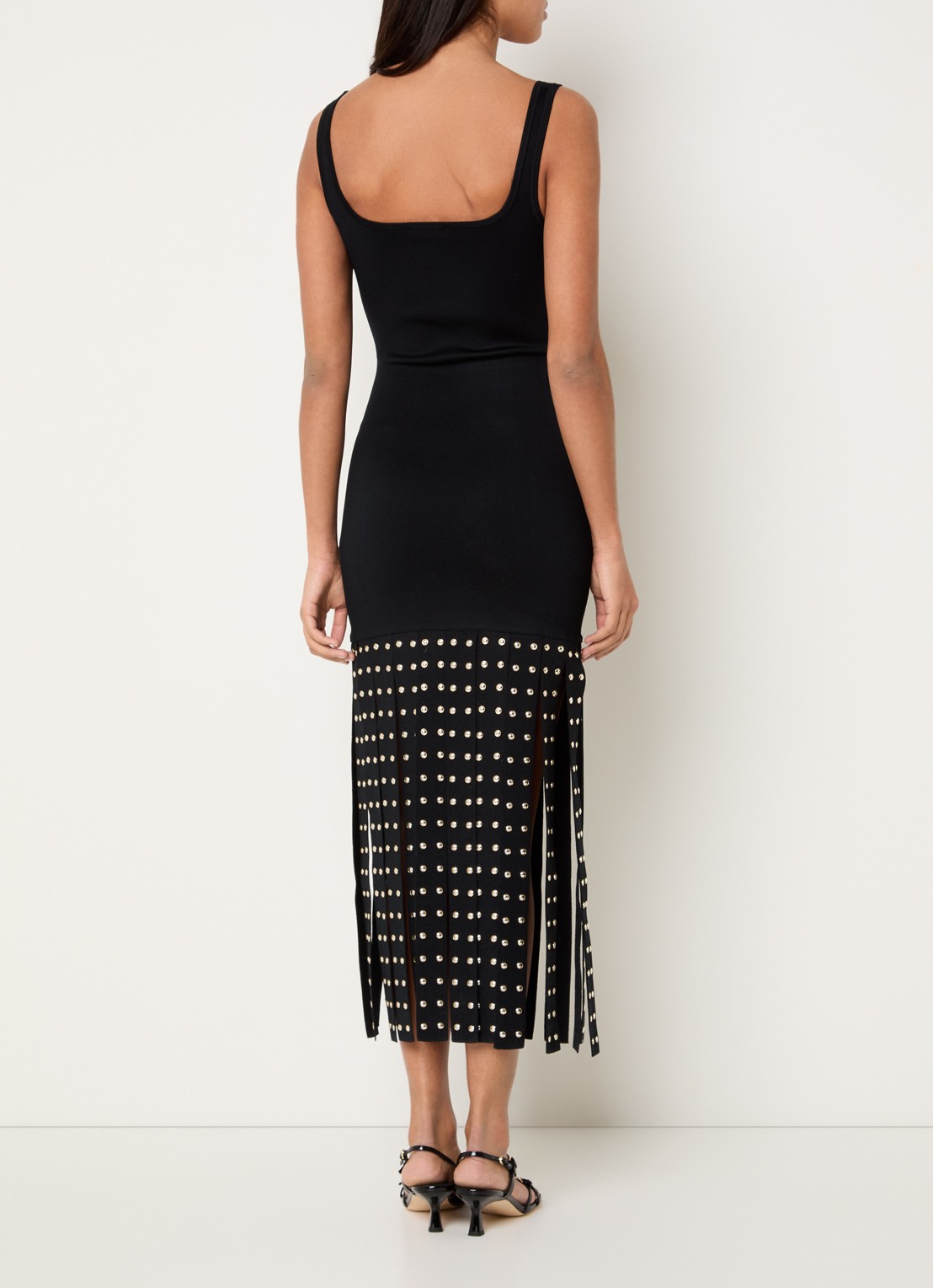 Sandro Midi jurk met studs - achterkant 2 zwart