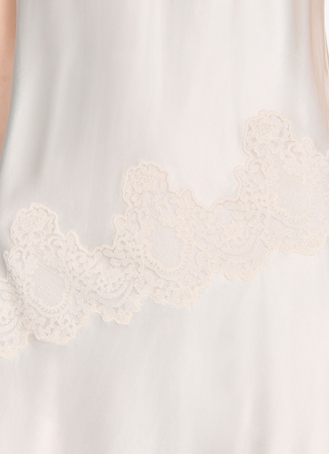 Sandro Midi jurk van satijn met asymmetrische zoom - detail 4 ecru / wit