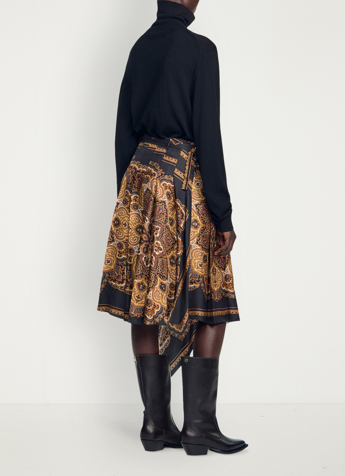 Sandro Midi rok met jacquard print - achterkant 4 multicolor