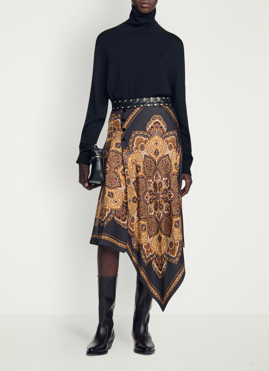 Sandro Midi rok met jacquard print - detail 2 multicolor