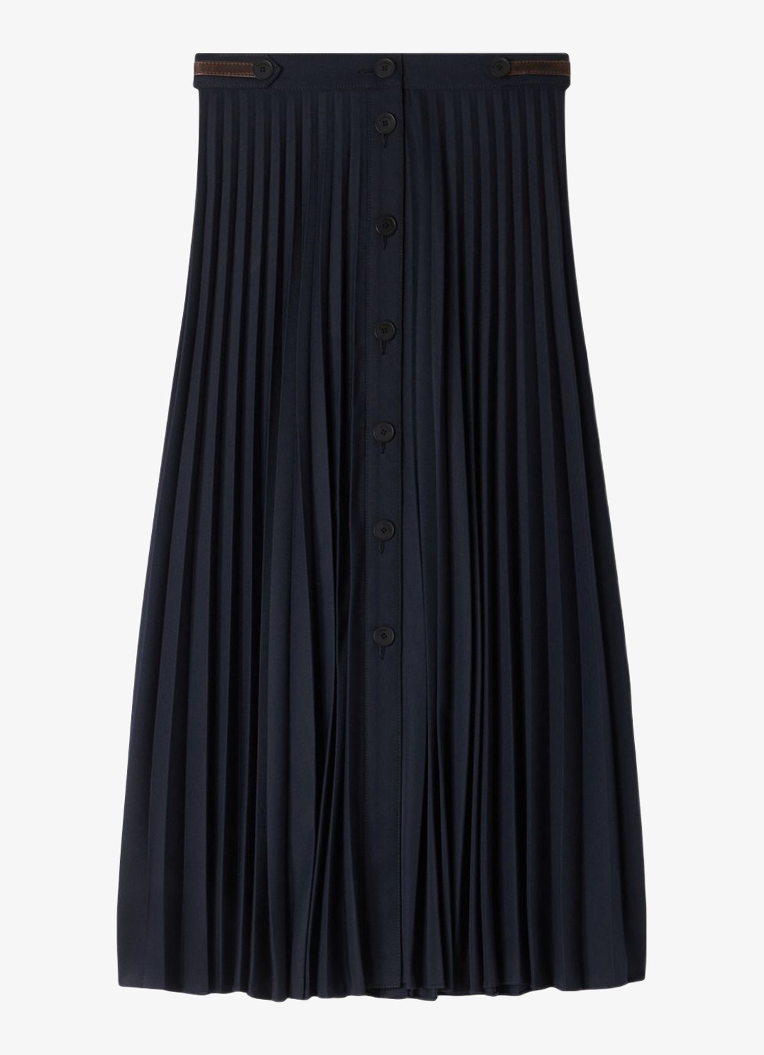Sandro Midi rok met plissé - voorkant 5 blauw