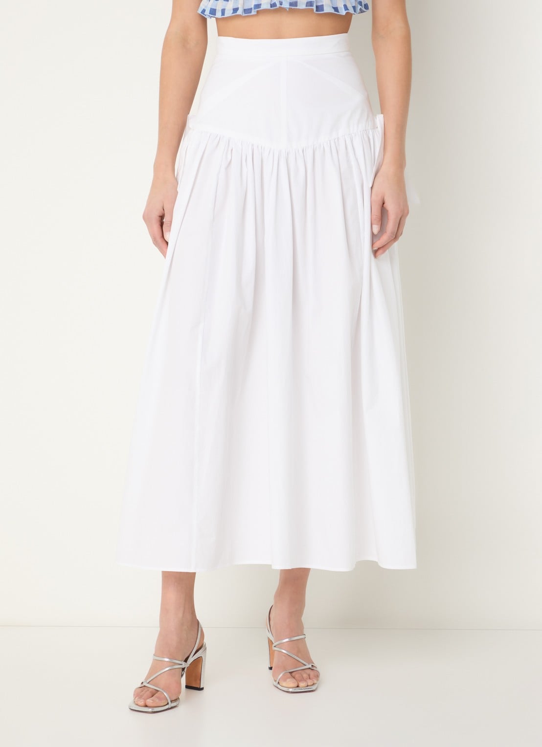 Sandro Midi rok met strikdetail - detail 3 wit