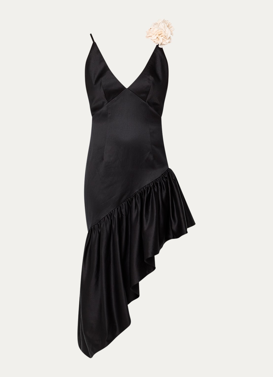 Sandro Mini jurk in linnenblend met volant en applicatie - voorkant 2 zwart