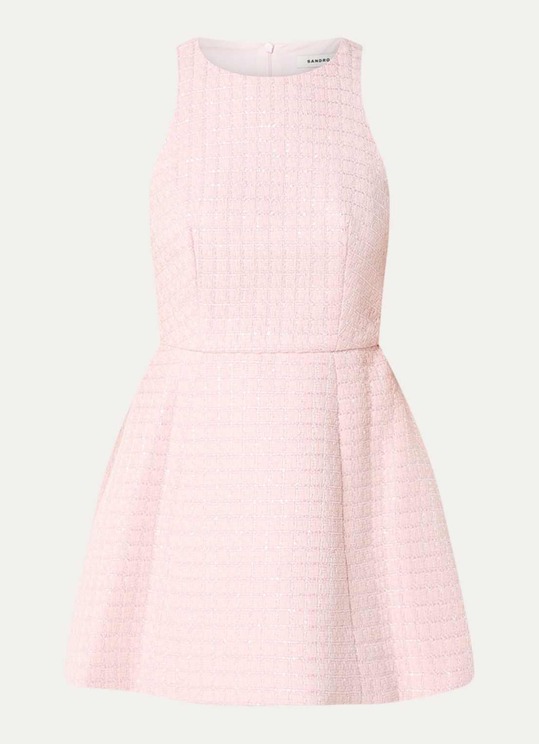 Sandro Mini jurk met pailletten  - voorkant 3 roze