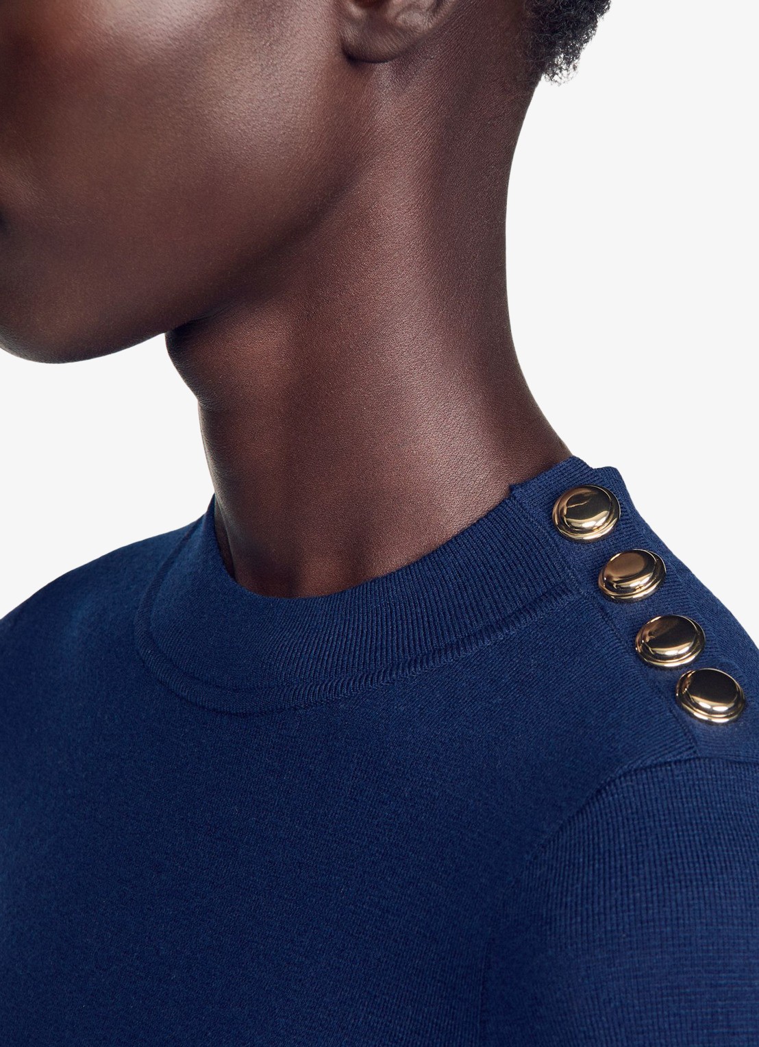 Sandro Mini jurk met plooien - detail 5 blauw