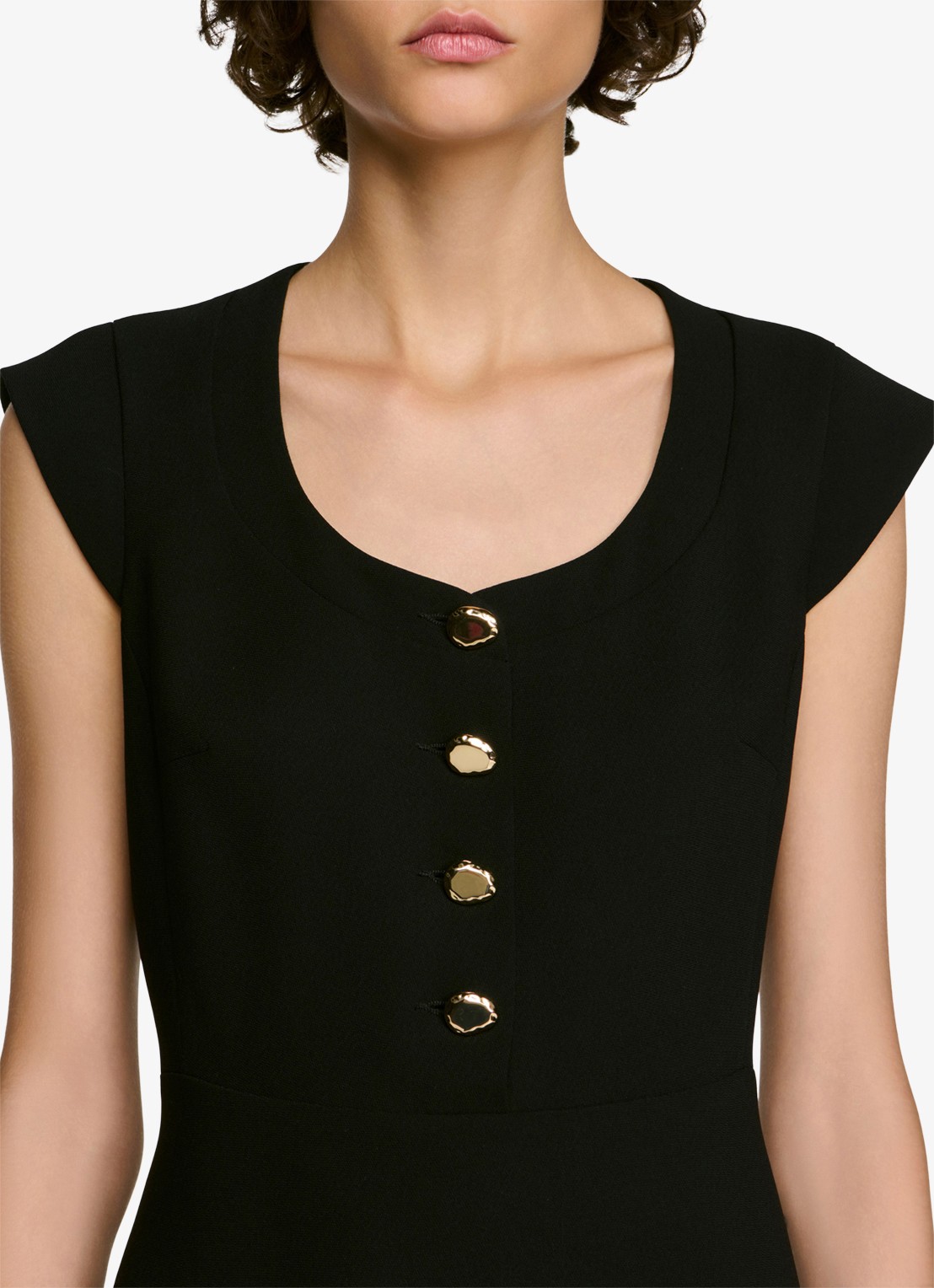 Sandro Mini jurk met plooien - detail 2 zwart