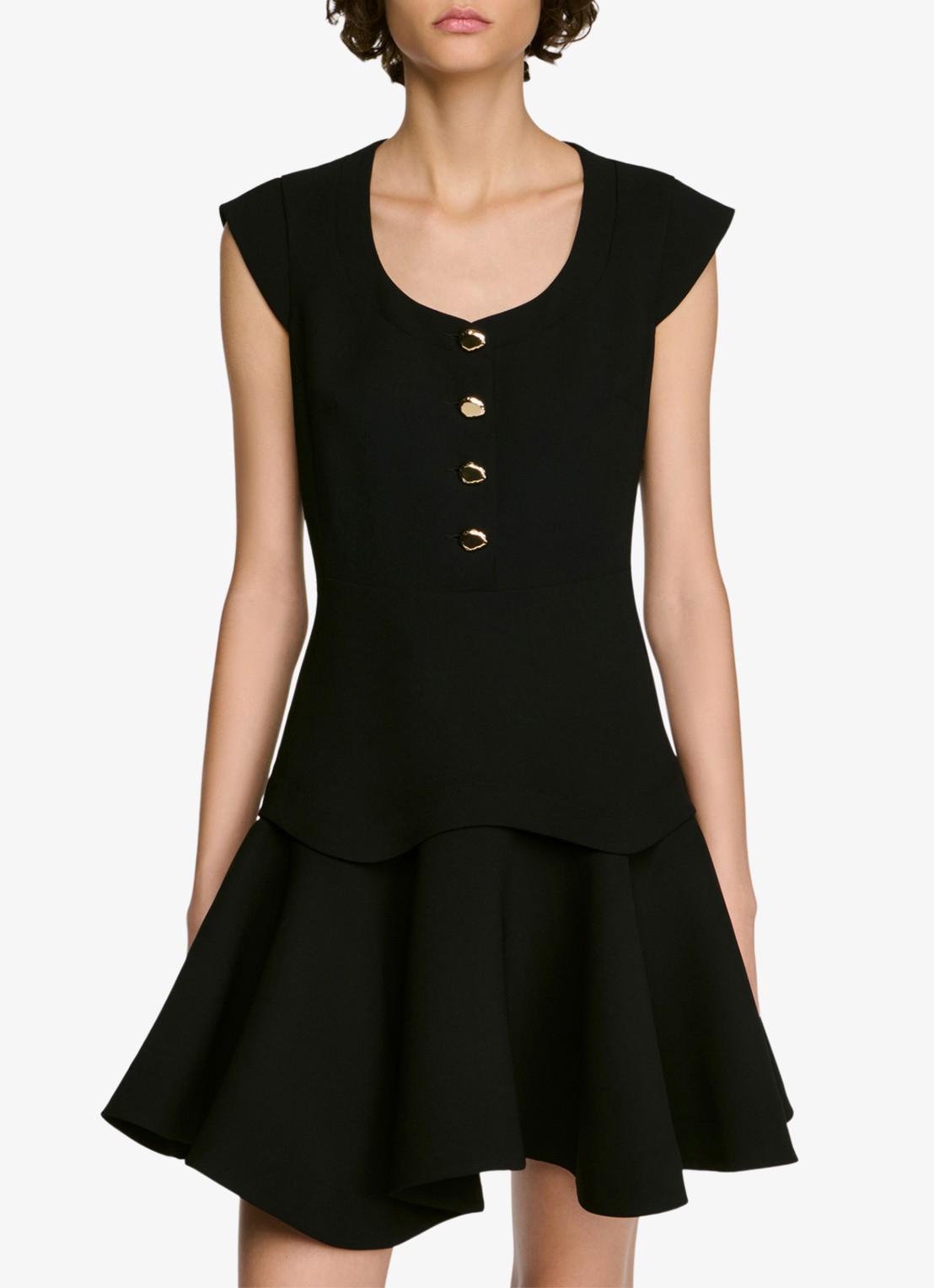 Sandro Mini jurk met plooien - detail 3 zwart