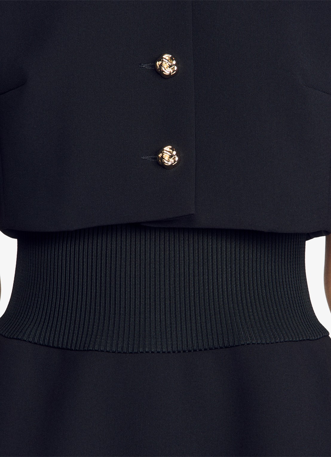 Sandro Mini jurk met ronde hals - detail 2 zwart