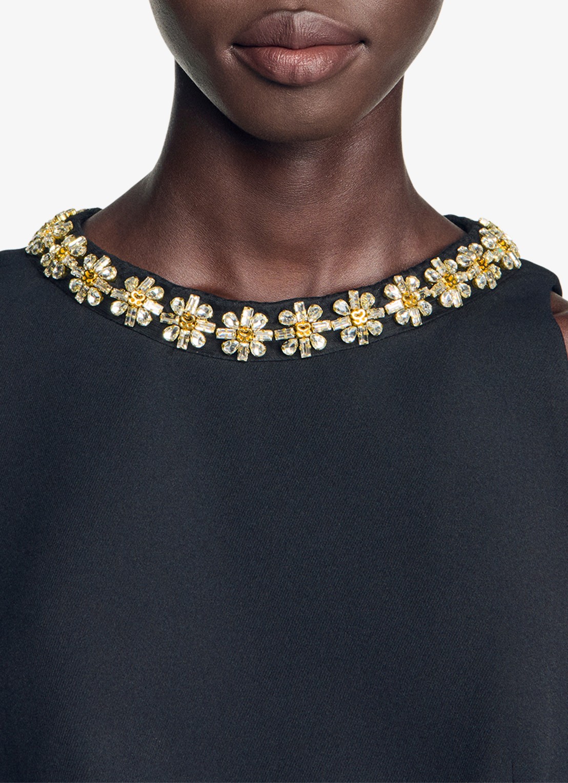 Sandro Mini jurk met strass - detail 5 zwart