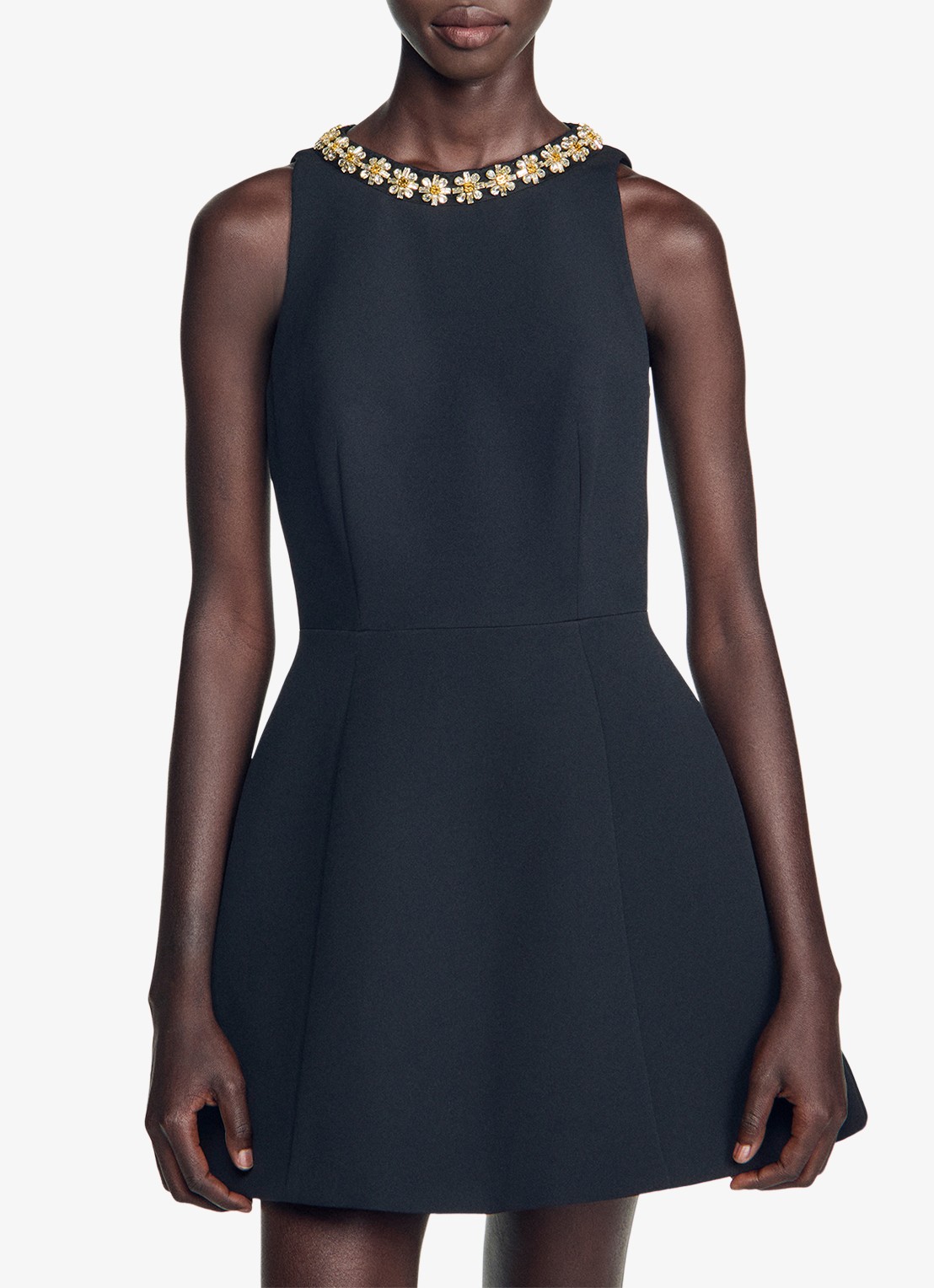 Sandro Mini jurk met strass - detail 6 zwart