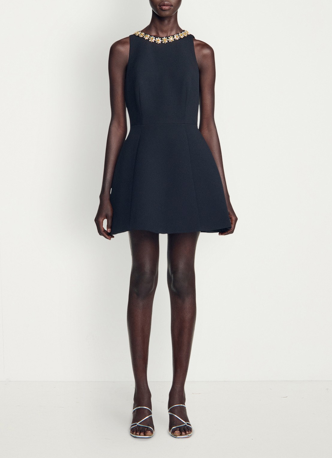 Sandro Mini jurk met strass - voorkant 3 zwart