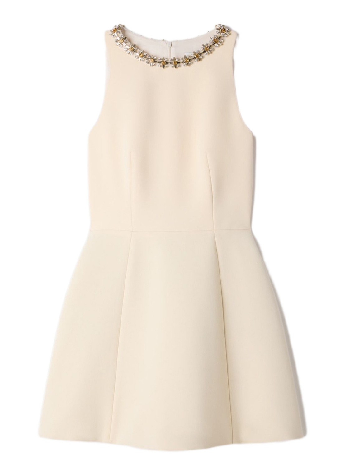 Sandro Mini jurk met strass - voorkant beige