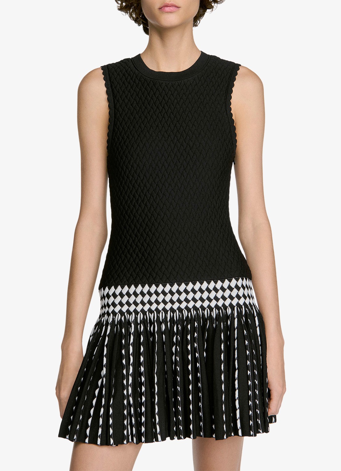 Sandro Mini jurk met structuur - detail 5 zwart