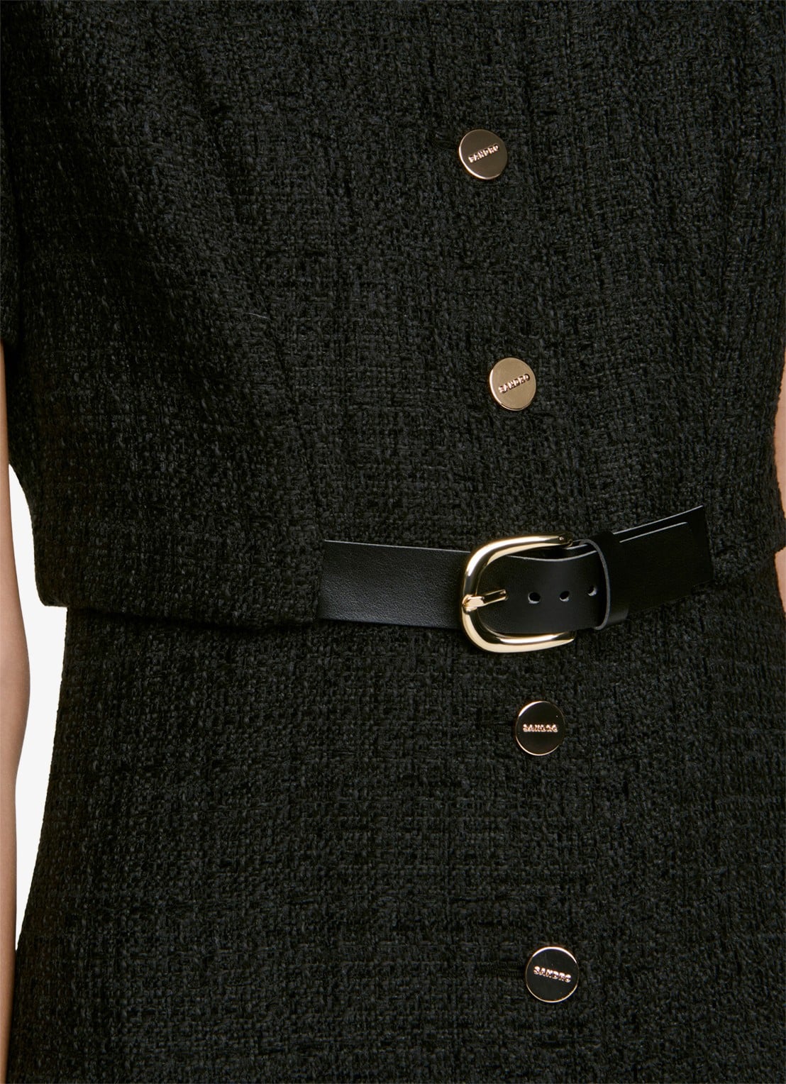 Sandro Mini jurk met tweed-look - detail 2 zwart