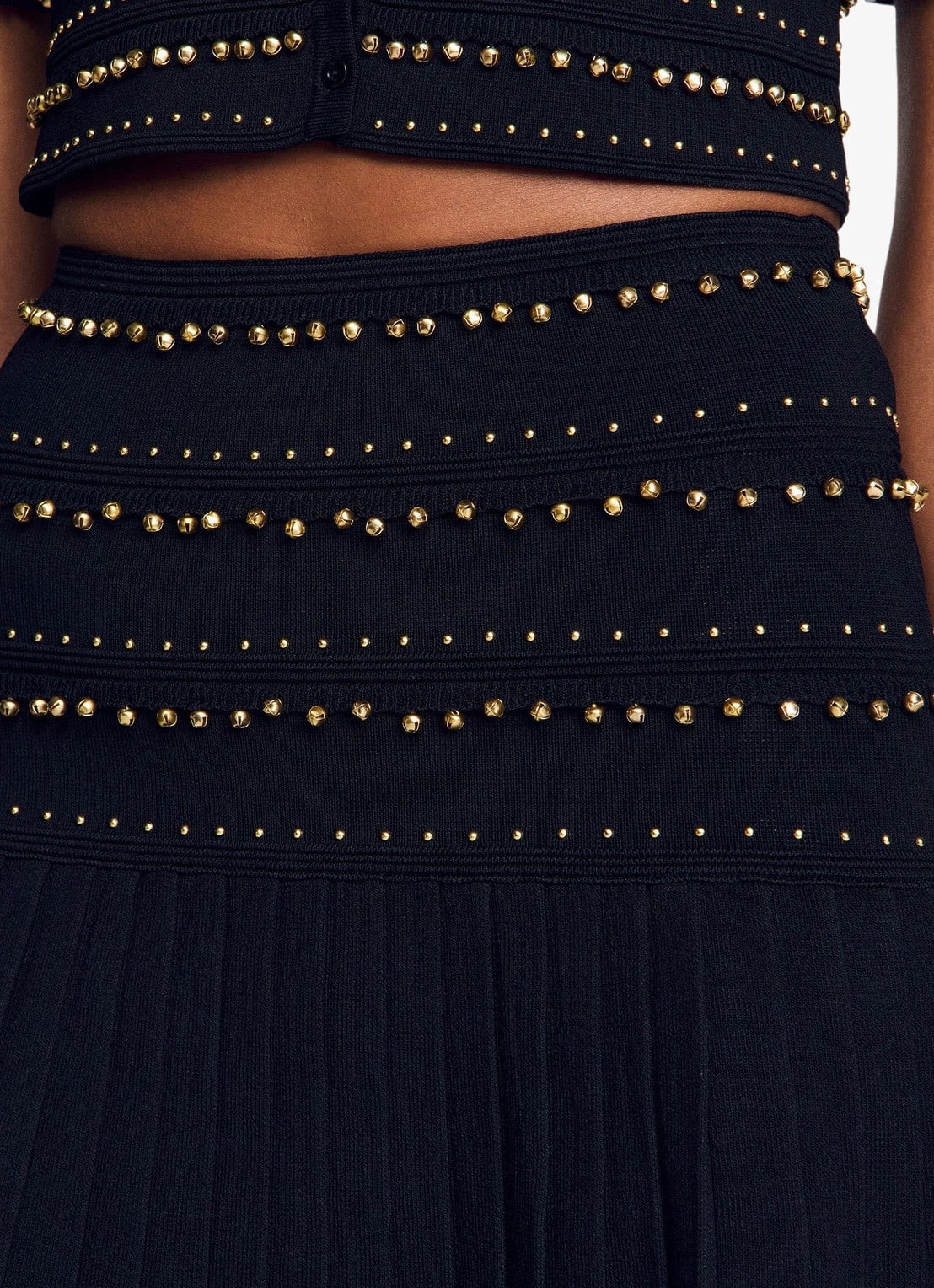Sandro Mini rok met kwastjes - detail 4 zwart