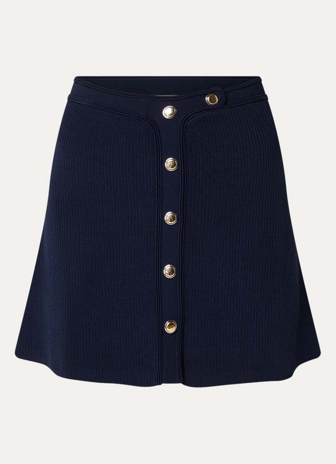 Sandro Minirok met ribstructuur - voorkant donkerblauw