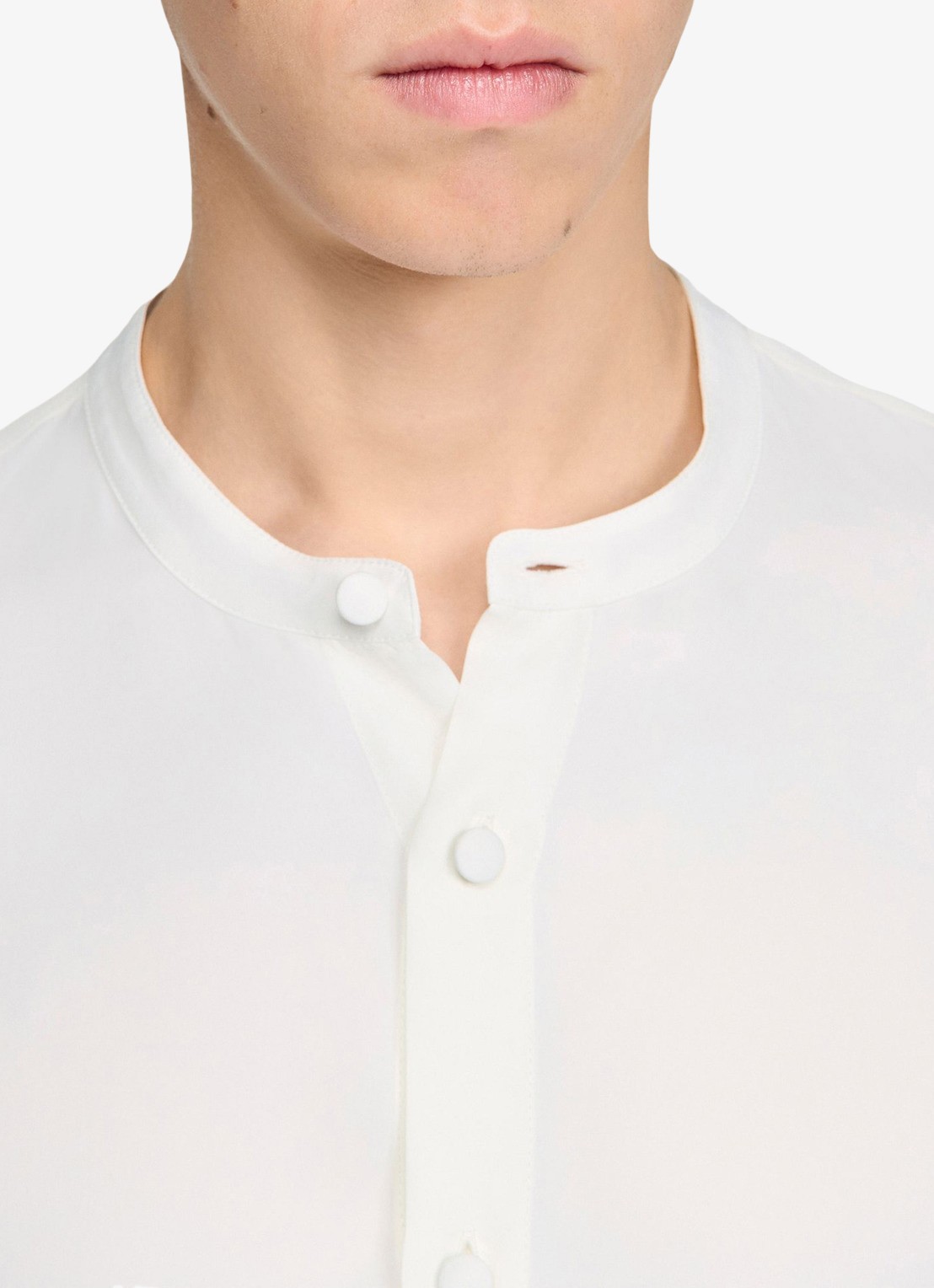 Sandro Overhemd met ronde hals - detail 5 white / wit