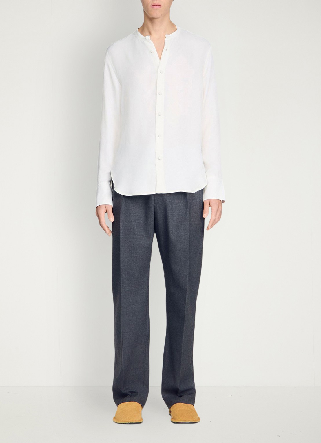 Sandro Overhemd met ronde hals - detail 6 white / wit