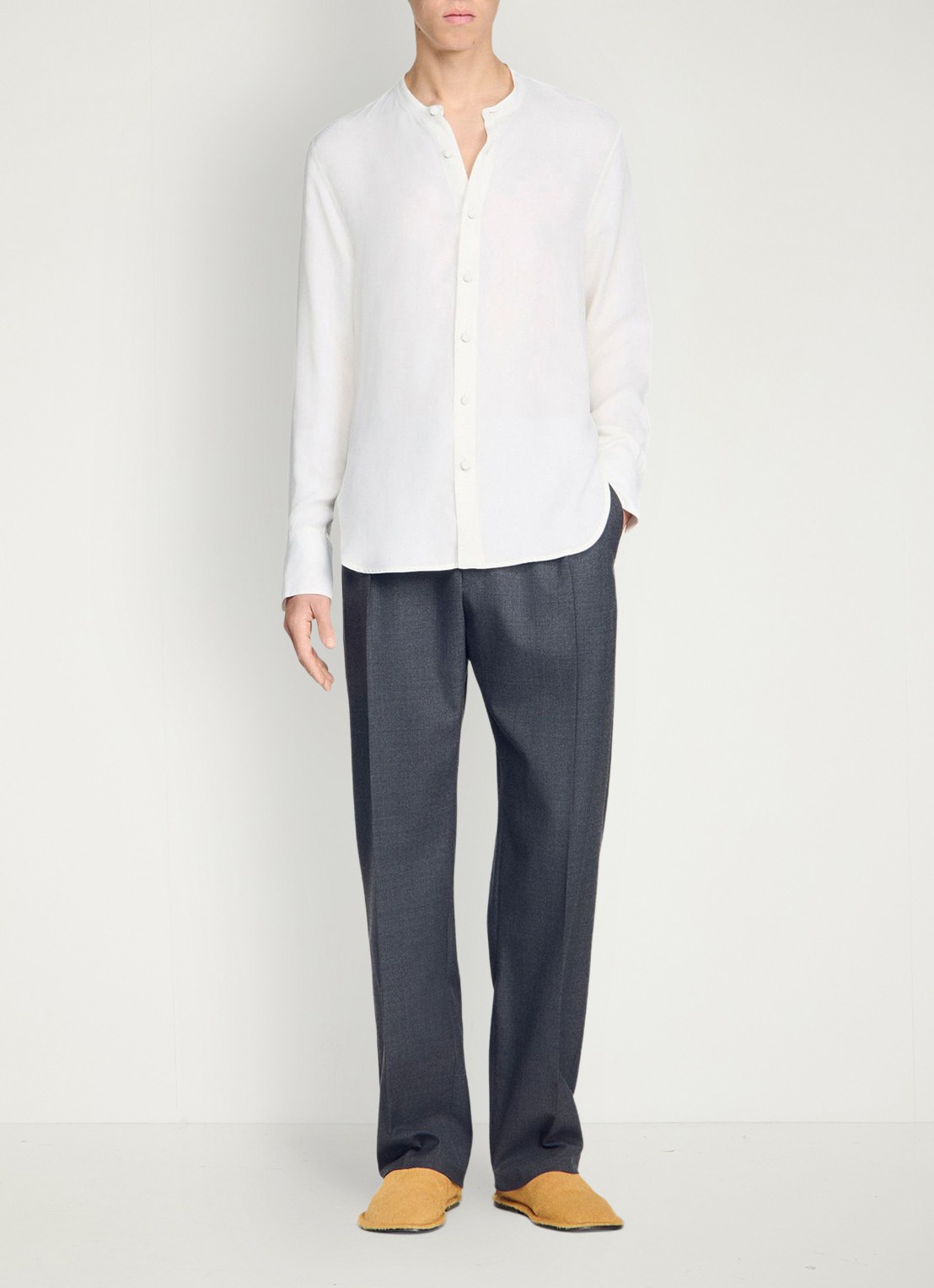Sandro Overhemd met ronde hals - voorkant 3 white / wit