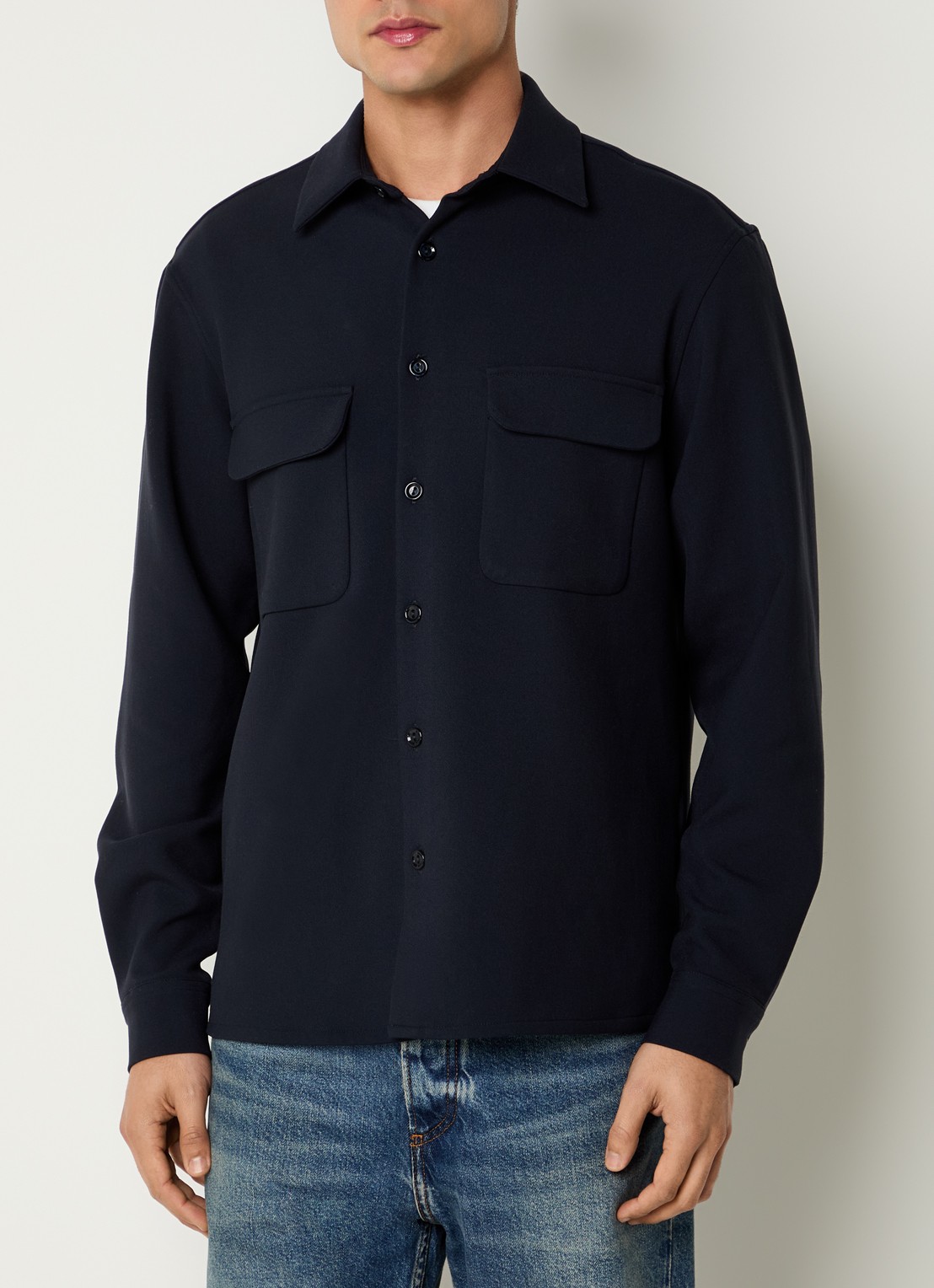 Sandro Overshirt met borstzakken - detail 4 donkerblauw