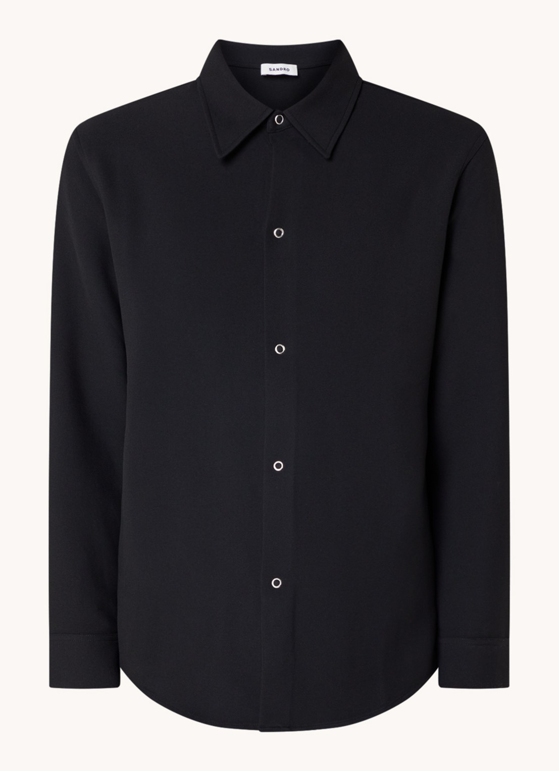 Sandro Overshirt met stretch - voorkant 3 zwart