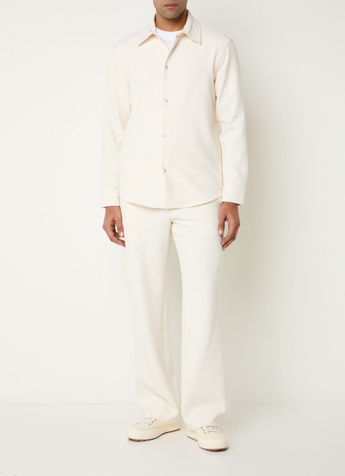 Sandro Overshirt met stretch - voorkant 2 creme