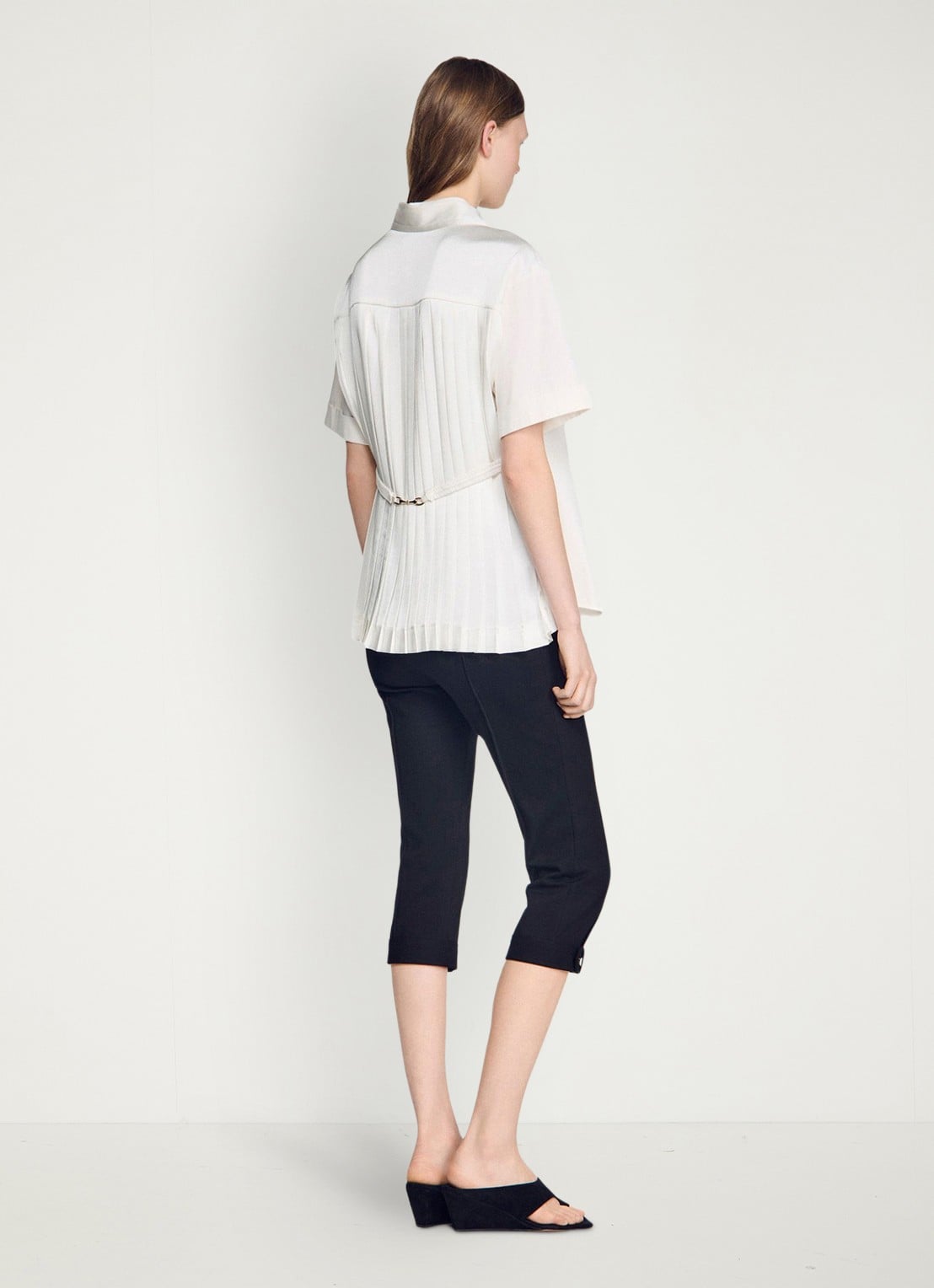 Sandro Oversized blouse met geplooid detail - achterkant 7 ecru / wit